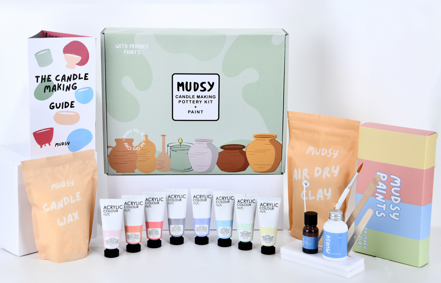 Home Pottery Candle Making Kit + Paint