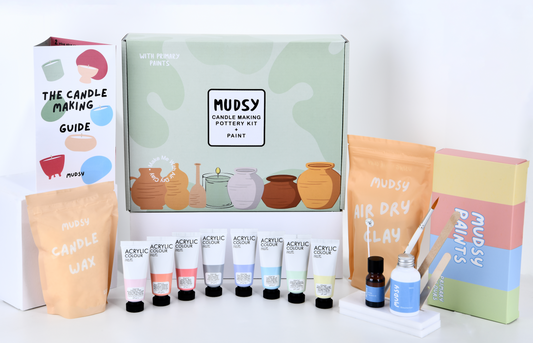 Home Pottery Candle Making Kit + Paint